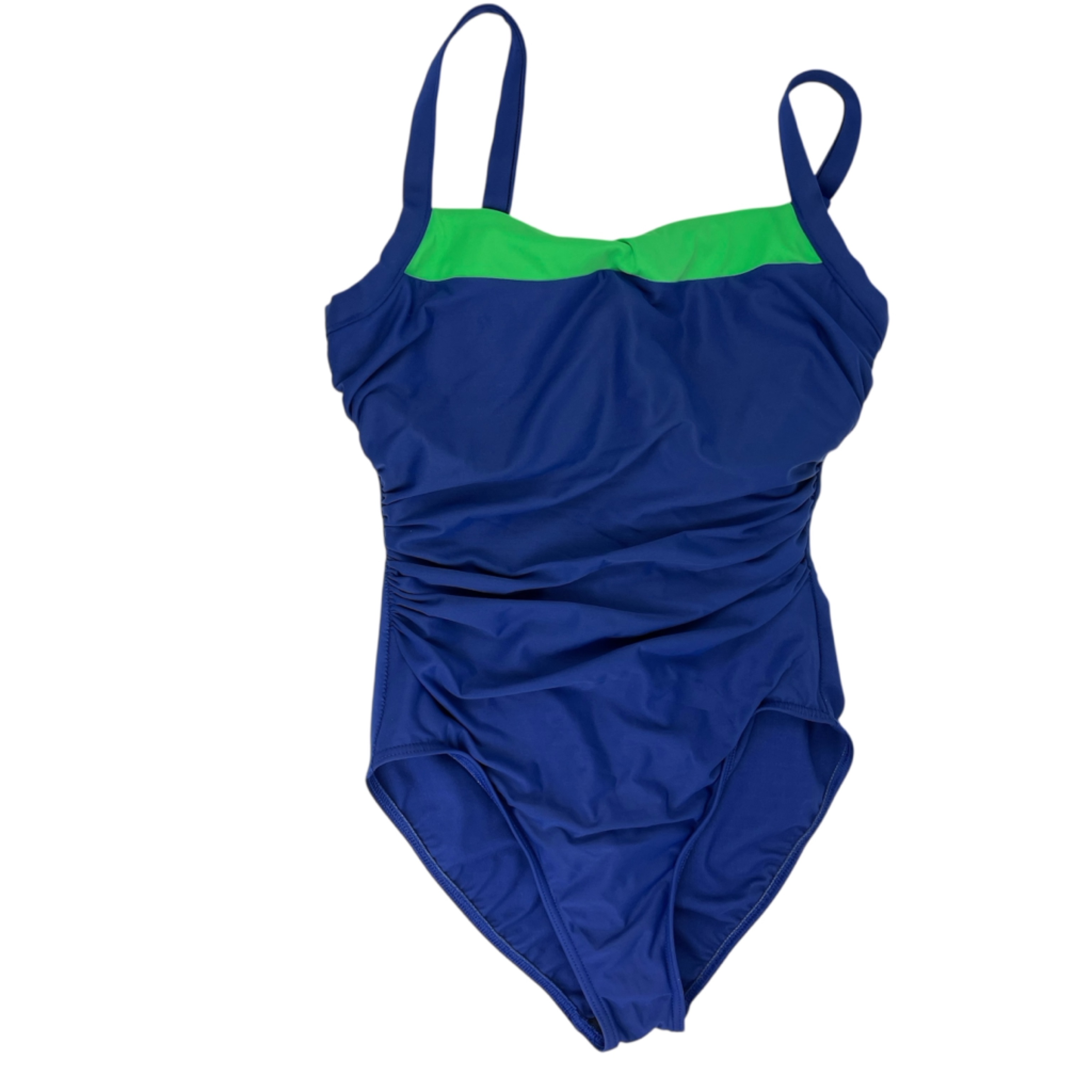 Miraclesuit Kara Colorblock One Piece Swimsuit Size 12 Dd Blue Green